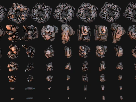 Rocks Ore Metal Mineral Industrial Resources Environment Pack 3D Model