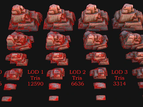 Rocks Ore Metal Mineral Industrial Resources Environment Pack 3D Model