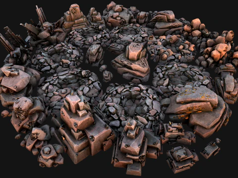 Rocks Ore Metal Mineral Industrial Resources Environment Pack 3D Model