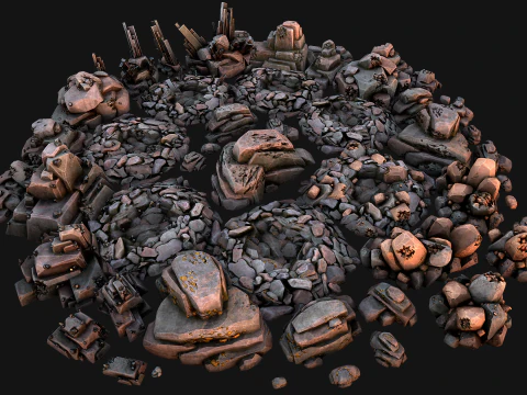 Rocks Ore Metal Mineral Industrial Resources Environment Pack 3D Model