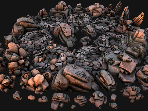Rocks Ore Metal Mineral Industrial Resources Environment Pack 3D Model