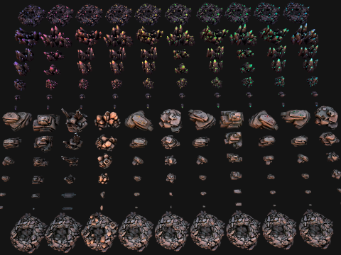 Ore Iron Gems Metal Crystals Minerals Industrial Resources Set 3Dモデル