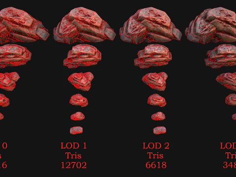 Conjunto de recursos industriais de minerais de cristais de metal de gemas de ferro de min&eacute;rio Modelo 3D