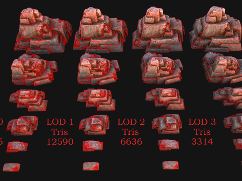 Ore Iron Gems Metal Crystals Minerals Industrial Resources Set 3Dモデル