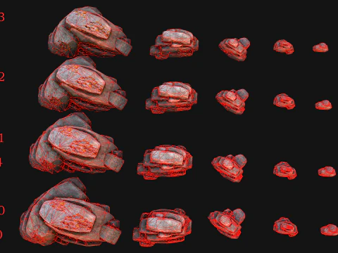 Conjunto de recursos industriais de minerais de cristais de metal de gemas de ferro de min&eacute;rio Modelo 3D