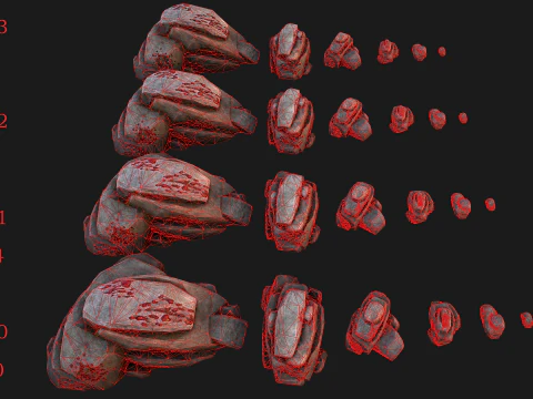 Conjunto de recursos industriais de minerais de cristais de metal de gemas de ferro de min&eacute;rio Modelo 3D