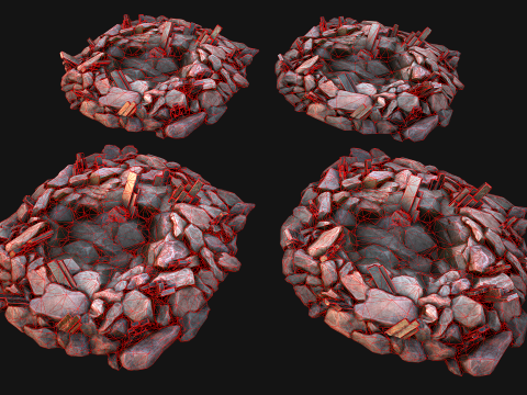 Ore Iron Gems Metal Crystals Minerals Industrial Resources Set 3Dモデル