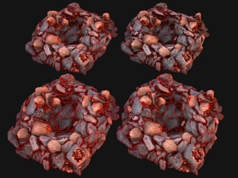 Conjunto de recursos industriais de minerais de cristais de metal de gemas de ferro de min&eacute;rio Modelo 3D