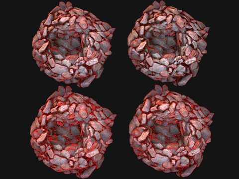 Conjunto de recursos industriais de minerais de cristais de metal de gemas de ferro de min&eacute;rio Modelo 3D