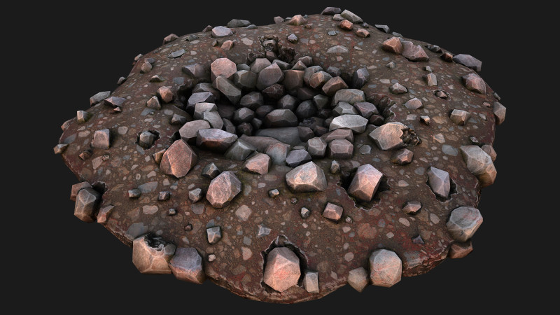 Deposits Rocks Mines Environment Quarry 3D Model .c4d .max .obj .3ds .fbx .stl .blend