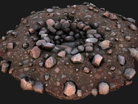 Dep&oacute;sitos Rochas Minas Meio Ambiente Pedreira Modelo 3D