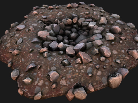 Deposits Rocks Mines Environment Quarry 3D Model