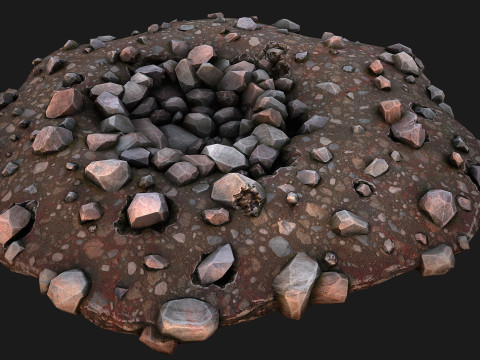 Deposits Rocks Mines Environment Quarry 3D Model
