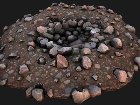 Deposits Rocks Mines Environment Quarry 3D Model