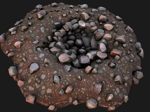 Deposits Rocks Mines Environment Quarry 3D Model