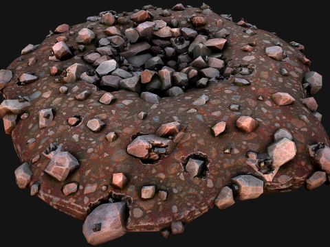 Large Rocks Tin Ore Deposits Quarry Environment 3D Model