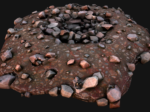 Large Rocks Tin Ore Deposits Quarry Environment Modello 3D