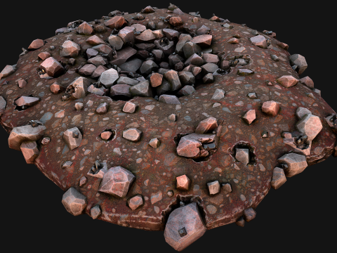 Large Rocks Tin Ore Deposits Quarry Environment Modello 3D