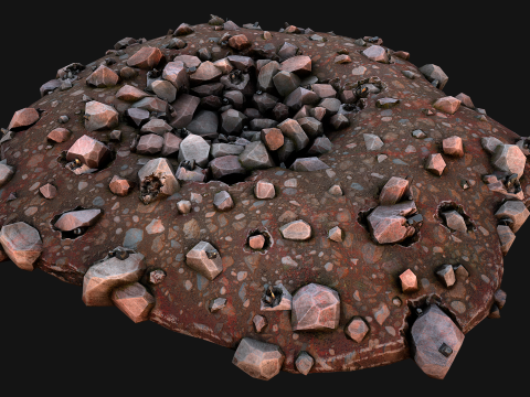 Large Rocks Tin Ore Deposits Quarry Environment Modello 3D