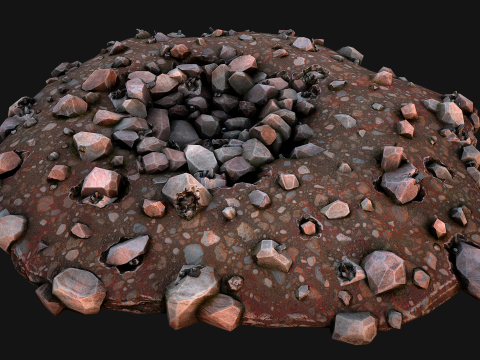 Large Rocks Tin Ore Deposits Quarry Environment Modello 3D
