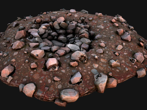Large Rocks Tin Ore Deposits Quarry Environment Modello 3D