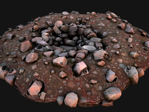 Large Rocks Tin Ore Deposits Quarry Environment Modello 3D