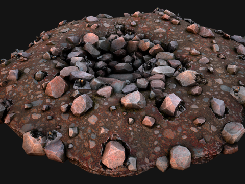 Large Rocks Tin Ore Deposits Quarry Environment Modello 3D
