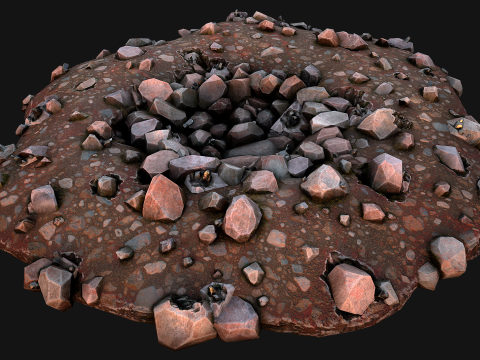 Large Rocks Tin Ore Deposits Quarry Environment Modello 3D