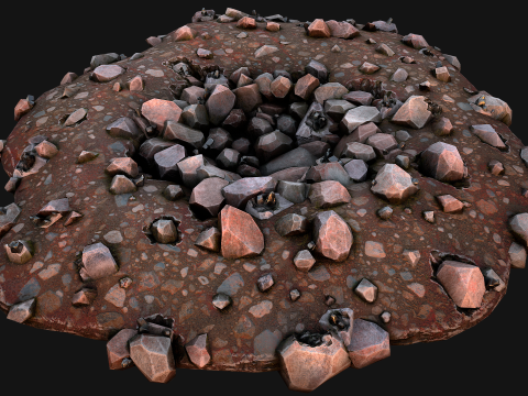 Large Rocks Tin Ore Deposits Quarry Environment Modello 3D