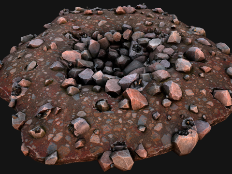 Large Rocks Tin Ore Deposits Quarry Environment Modello 3D