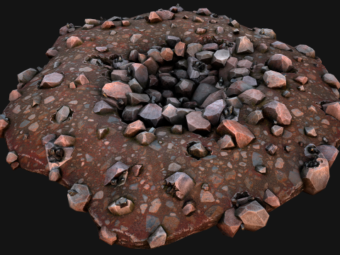 Large Rocks Tin Ore Deposits Quarry Environment Modello 3D