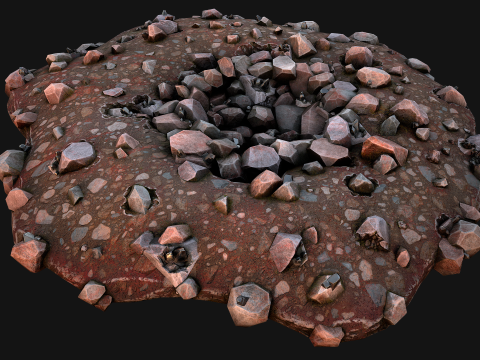 Large Rocks Tin Ore Deposits Quarry Environment Modello 3D