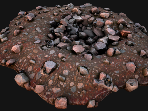 Large Rocks Tin Ore Deposits Quarry Environment Modello 3D