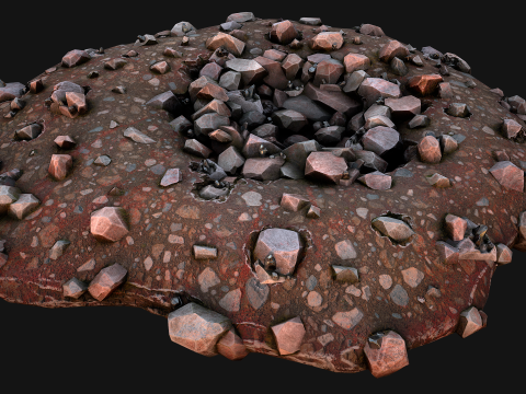 Large Rocks Tin Ore Deposits Quarry Environment Modello 3D