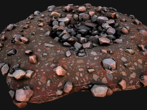 Large Rocks Tin Ore Deposits Quarry Environment Modello 3D