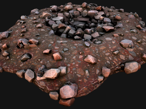 Large Rocks Tin Ore Deposits Quarry Environment Modello 3D
