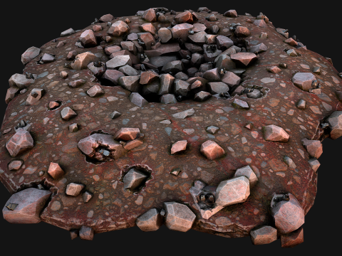 Large Rocks Tin Ore Deposits Quarry Environment Modello 3D