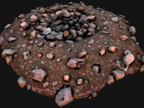 Large Rocks Tin Ore Deposits Quarry Environment Modello 3D