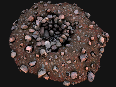 Large Rocks Tin Ore Deposits Quarry Environment Modello 3D
