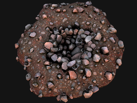 Large Rocks Tin Ore Deposits Quarry Environment Modello 3D