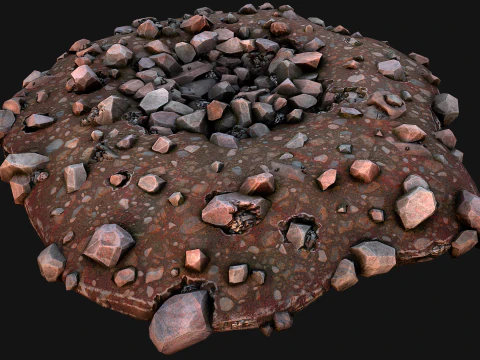 Залежи железной руды и камня для шахтной среды 3D Модель