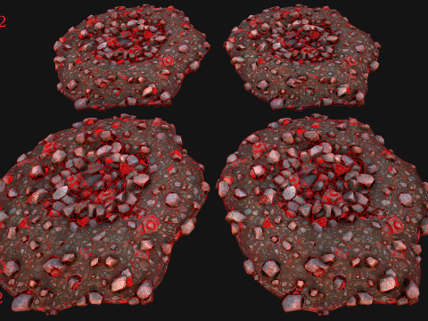 Iron Ore Stone Deposits for Mine Environment 3D Модель
