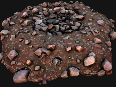 Iron Ore Stone Deposits for Mine Environment 3D Модель
