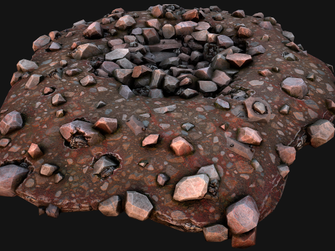 Iron Ore Stone Deposits for Mine Environment 3D Модель