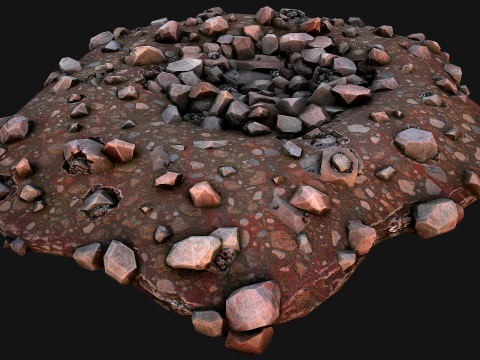 Iron Ore Stone Deposits for Mine Environment 3D Модель