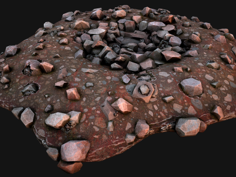 Iron Ore Stone Deposits for Mine Environment 3D Модель