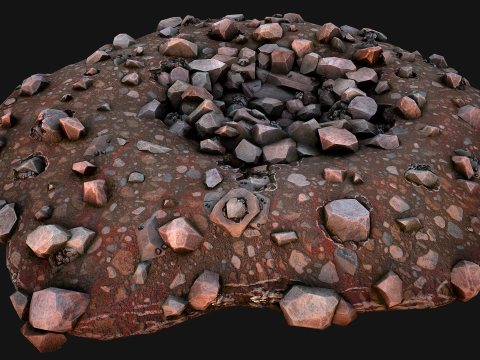 Iron Ore Stone Deposits for Mine Environment 3D Модель
