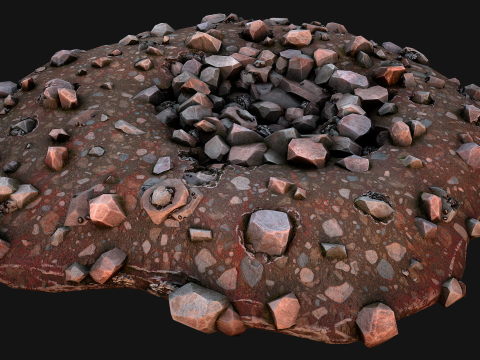 Iron Ore Stone Deposits for Mine Environment 3D Модель