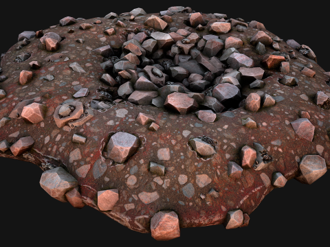 Iron Ore Stone Deposits for Mine Environment 3D Модель