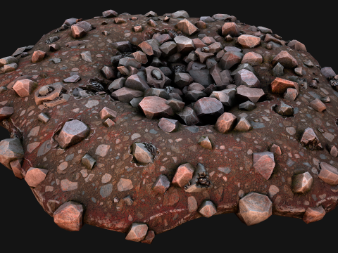 Iron Ore Stone Deposits for Mine Environment 3D Модель